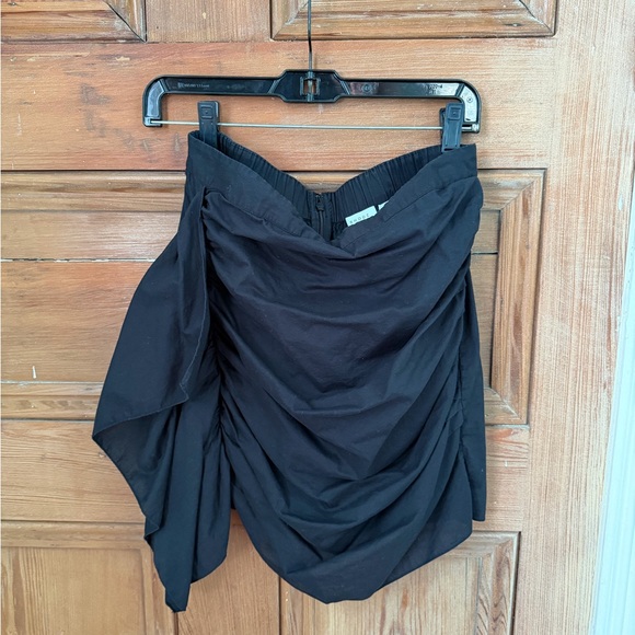 RHODE Black Hannah ruched cotton mini skirt LG - Picture 3 of 9
